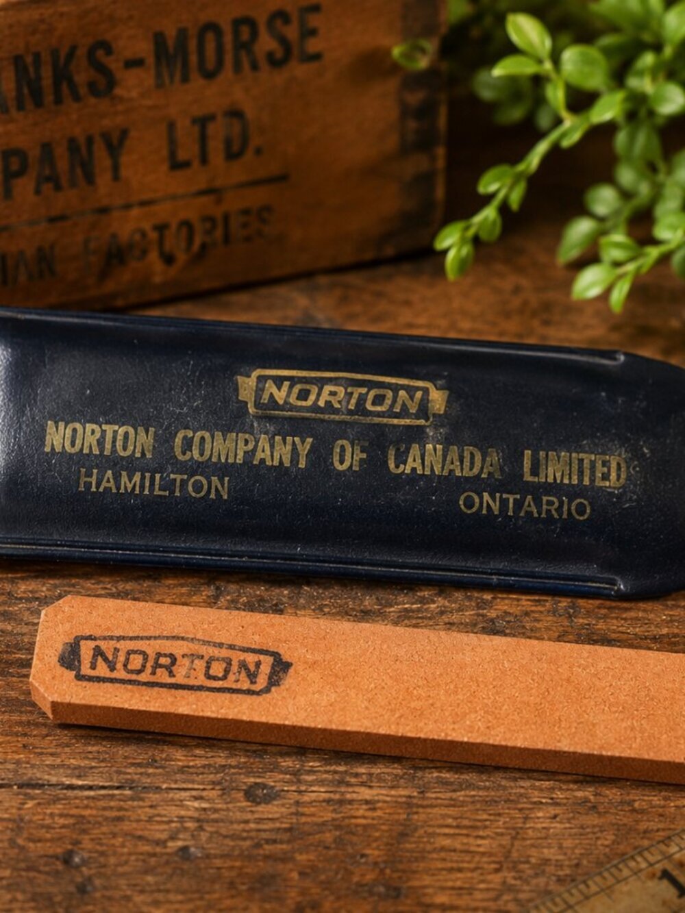 Vintage Norton Fairbanks-Morse Sharpening Stone Industrial Advertising